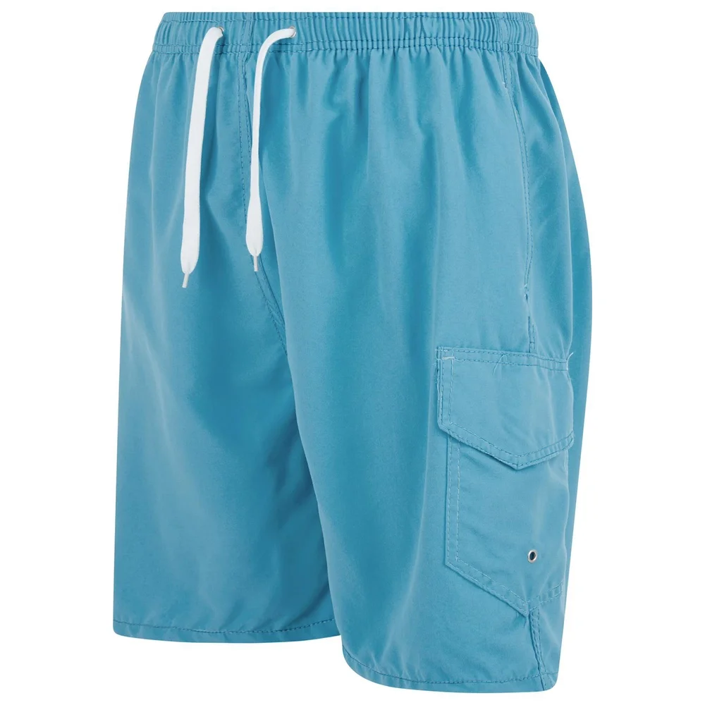 Mens Swim Trunks Adult Male Board Shorts Quick Dry, Cargo Pocket, Sea Foam